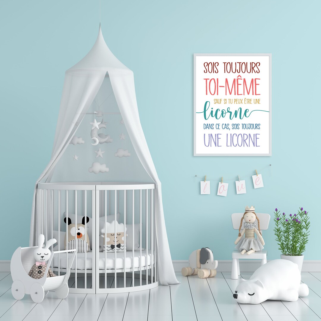 Impression Murale Fée Et Licorne – Art Enfant Avec Citation "Être Une Licorne", Rose, Joli Cadeau UK