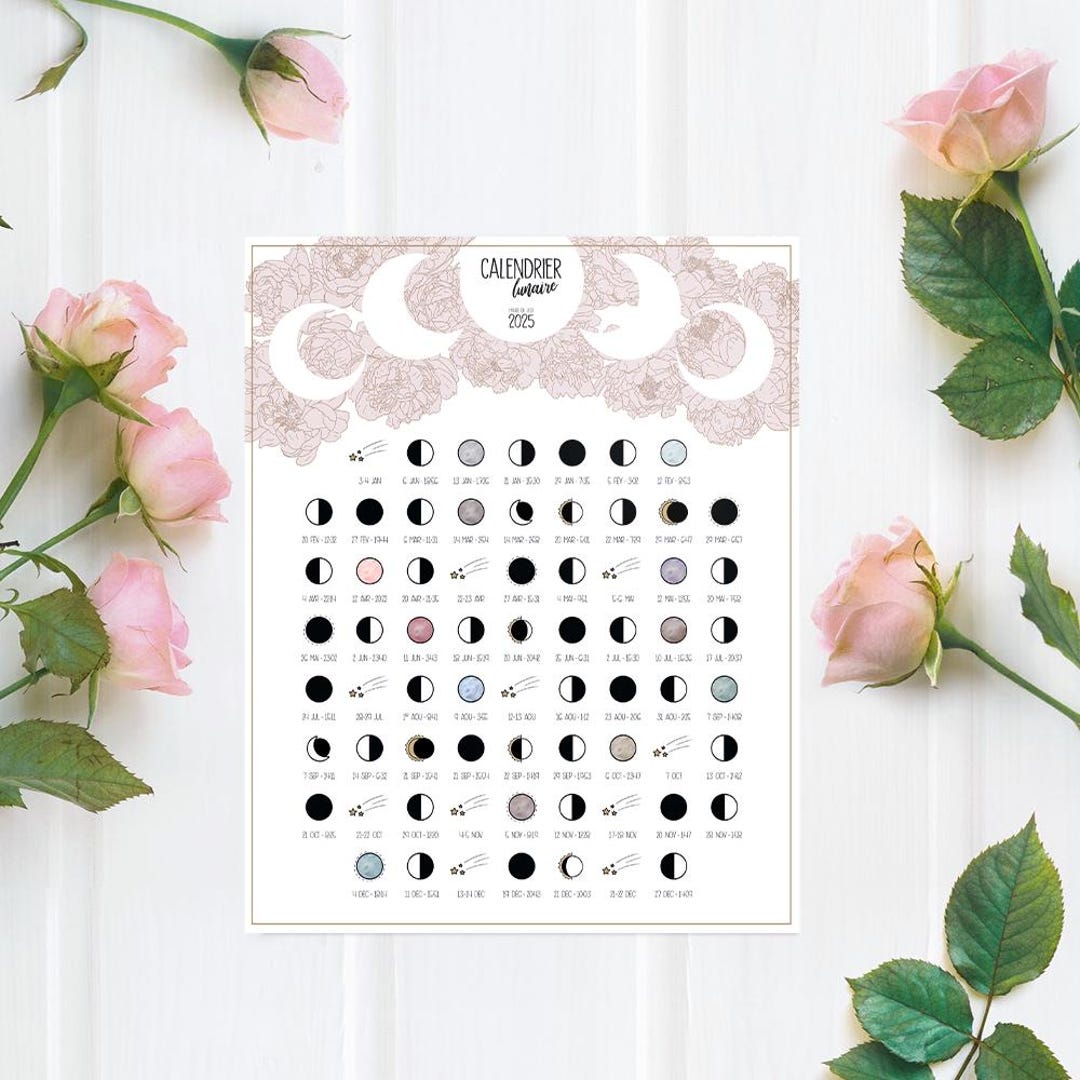 Lunar Calendar 2026 Poster, Moon Phases Print, Witchy, Celestial ...