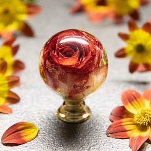 Real Tea Rose, Resin Drawer Knobs, Kitchen Cupboard Knob, Handmade Cabinet Door Knob, Furniture Door Knob, Unique Door Pulls