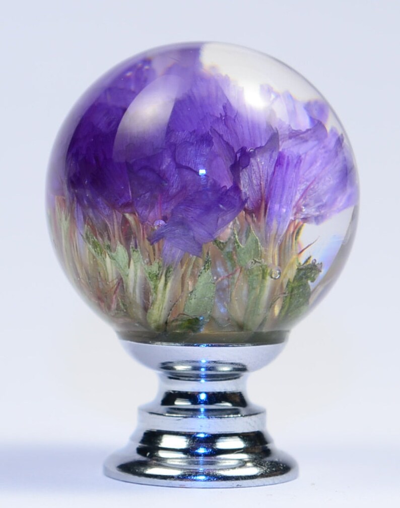 Set of 5 Real Flowers Resin Knobs Unique Gift Etsy