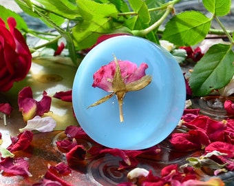 Red Rose Resin Drawer Pull: Shabby Chic Cabinet Knob