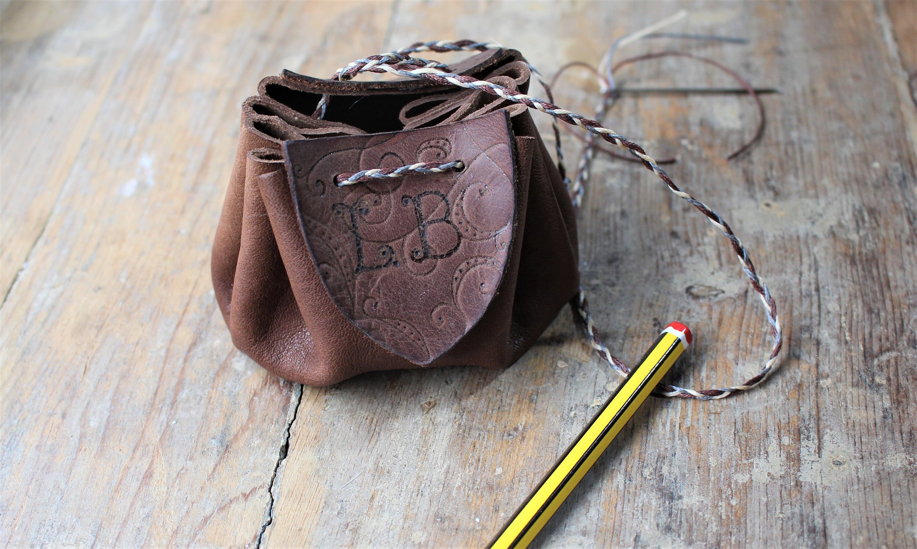 Medium Personalised Genuine Leather Dice Pouch Handmade Draw Etsy
