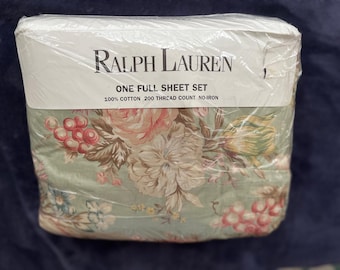 Ralph Lauren "Charlotte" Floral 4-teiliges Bettwäsche-Set aus 100% Baumwolle