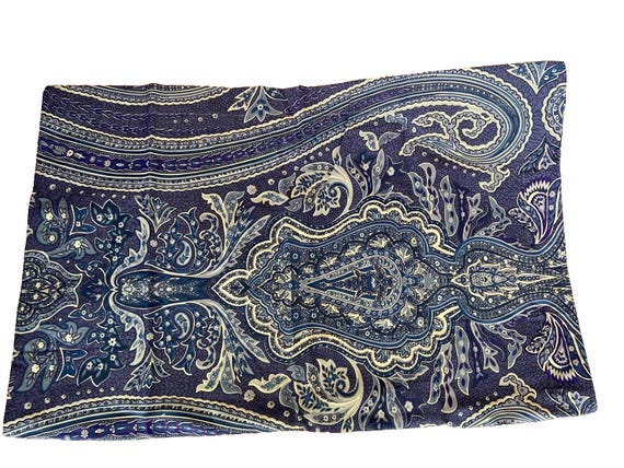 Ralph Lauren Putney Paisley Blue Queen Comforter 4PC Set Vintage