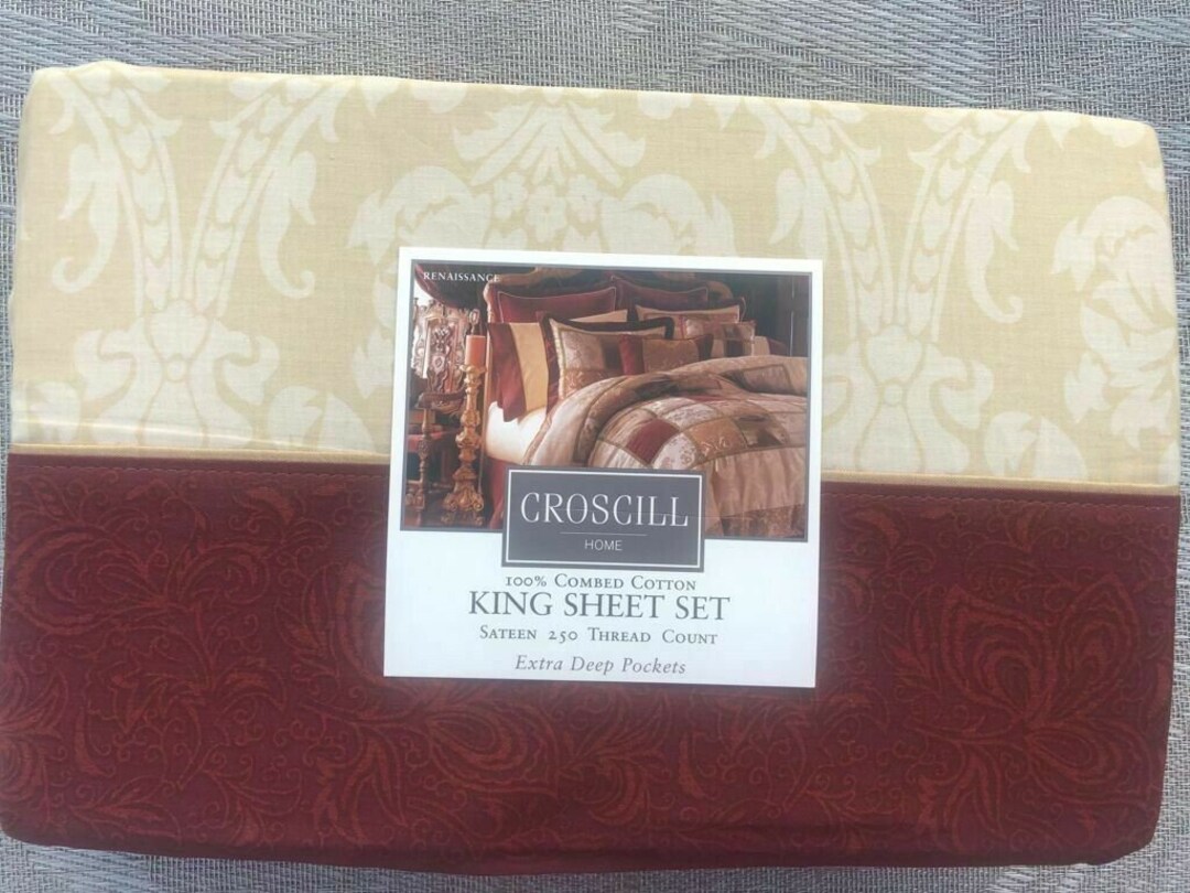 New Vintage CROSCILL RENAISSANCE KING Sheet 4 Pc Set Sateen Etsy