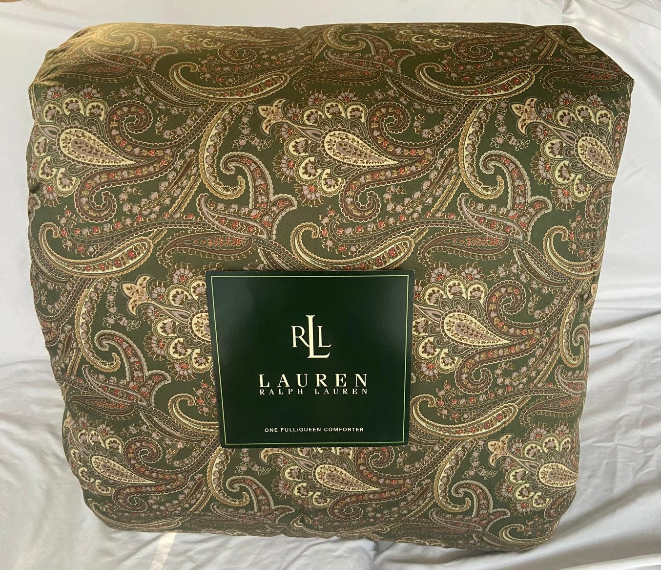 Ralph Lauren Olive  Paisley  QUEEN  Comforter   Rare ! Heritage  collection