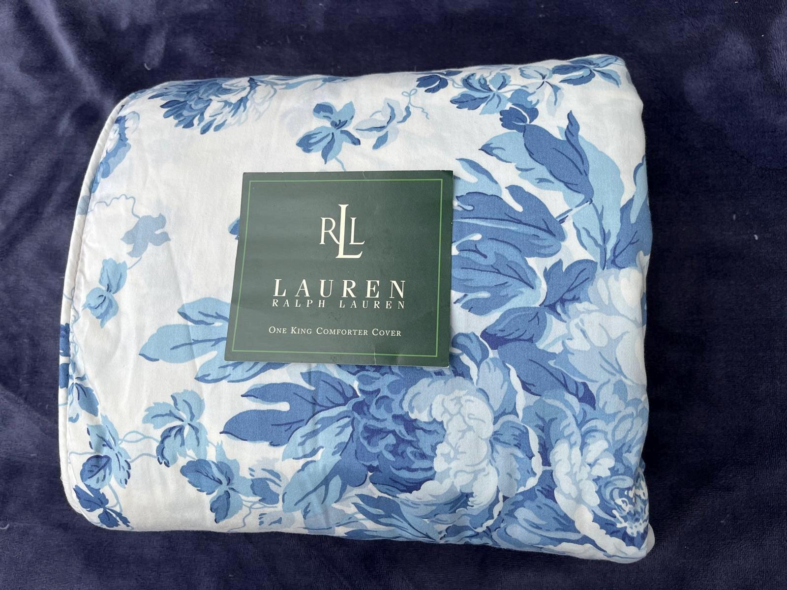 Ralph Lauren ラルフローレン 掛け布団カバー Q、ブルー 2ウェイ RLオックスフォードソリッド コンフォーターカバー/シングルサイズ