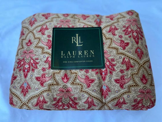Ralph Lauren Langham Red Paisley SATEEN King Duvet / Comforter