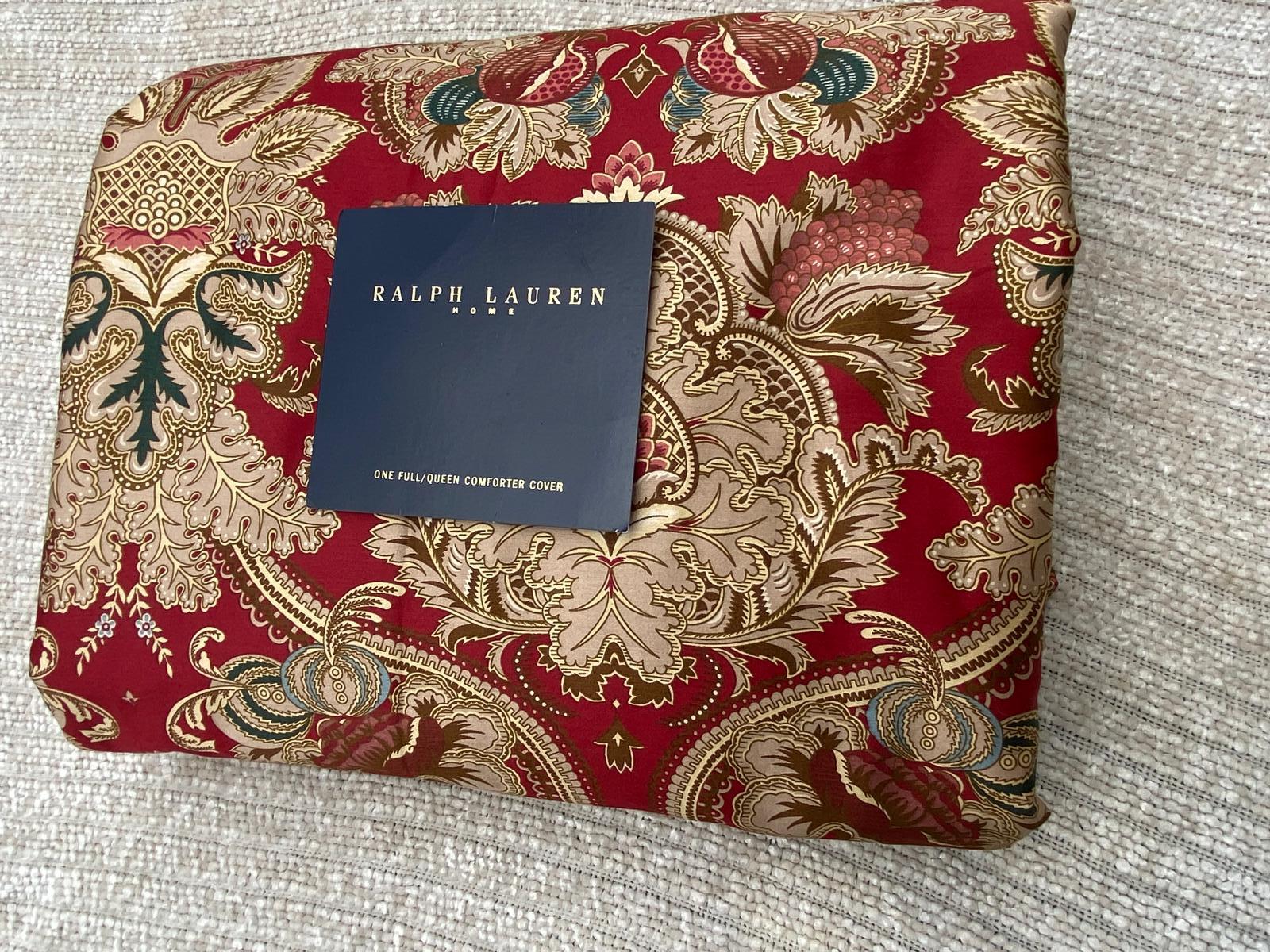 Ralph Lauren JARDINIERE RED Full / Queen Duvet Comforter Cover