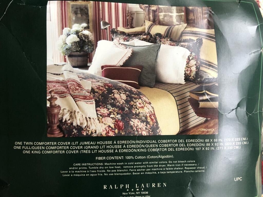 Ralph Lauren Chadwick Blue Floral Full / Queen Duvet / Comforter