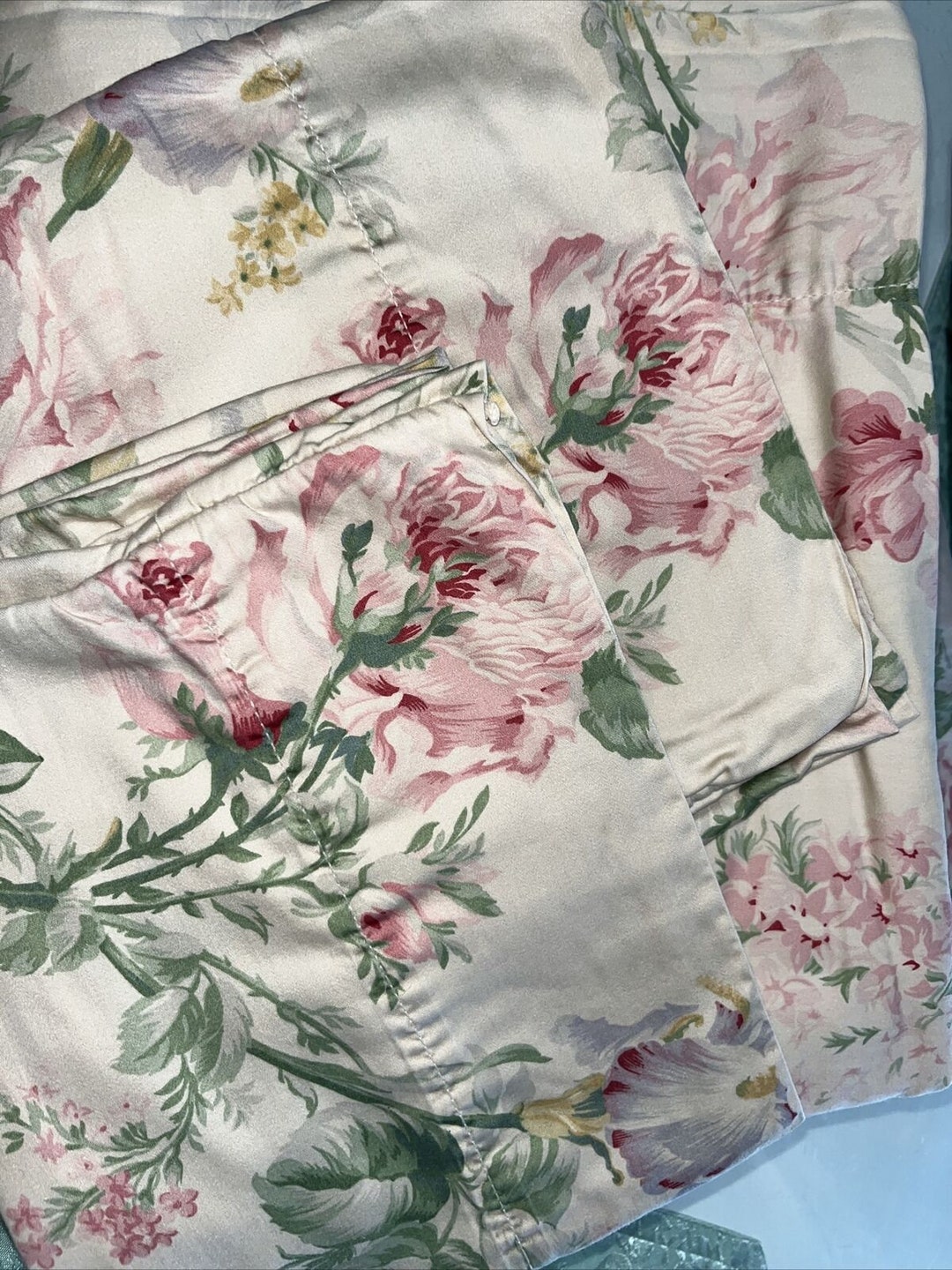 Ralph Lauren Therese Queen Sheet Set-silky Sateen-four - Etsy