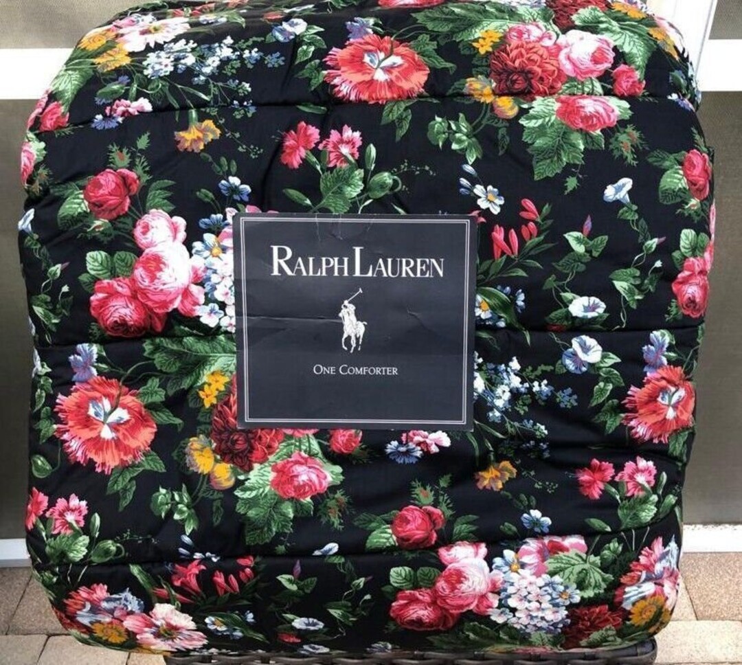 Ralph Laura COSSETTE ISADORA Black Floral KING Comforter Very Etsy