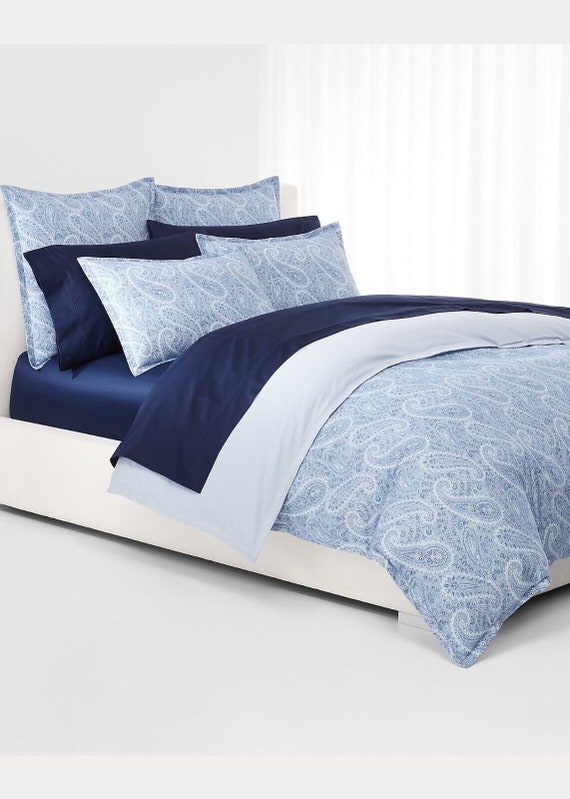 LAUREN RALPH LAUREN Bantry Blue Paisley Flannel Full queen Comforter Set Etsy