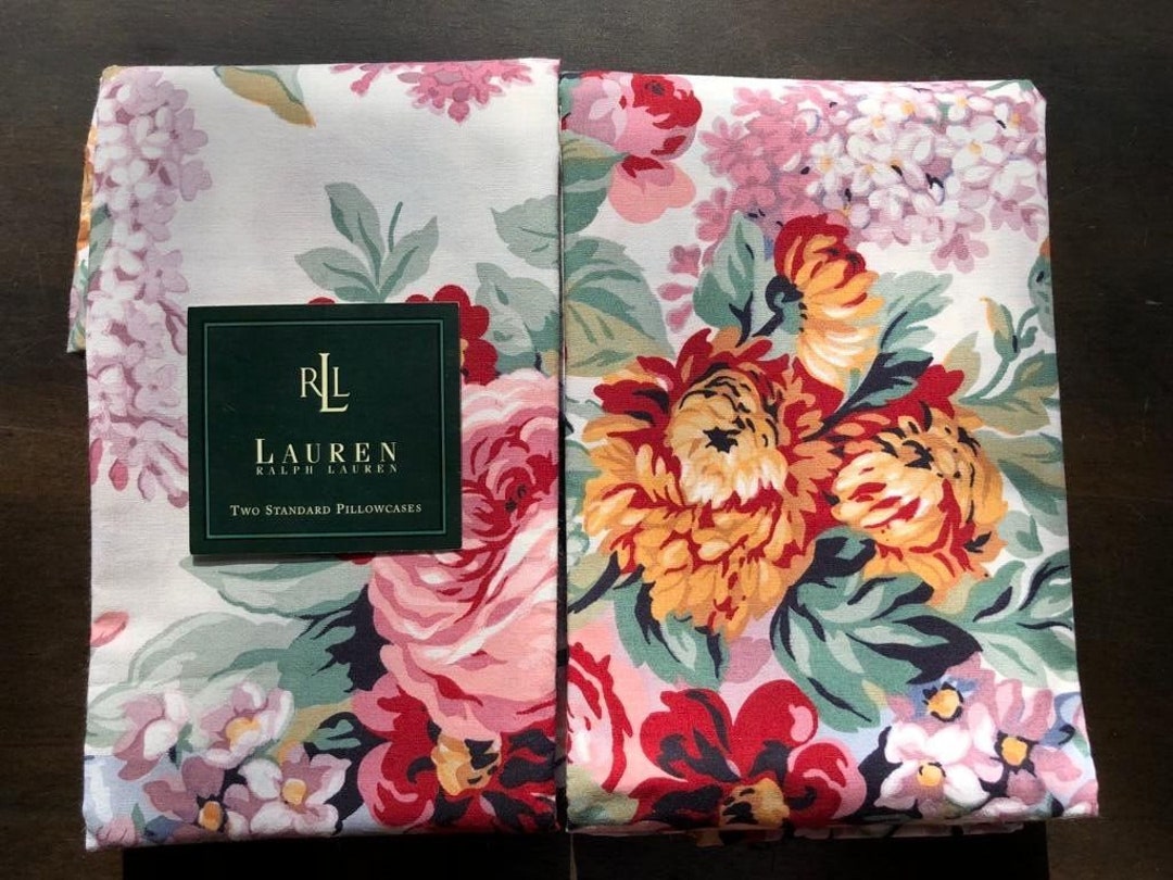 Ralph Lauren Allison Floral Standard Pillowcases Set a Pair , Vintage Etsy
