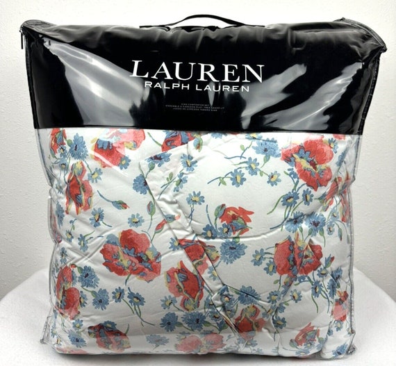 Ralph Lauren KING Kylah Floral Comforter Set Red White Blue