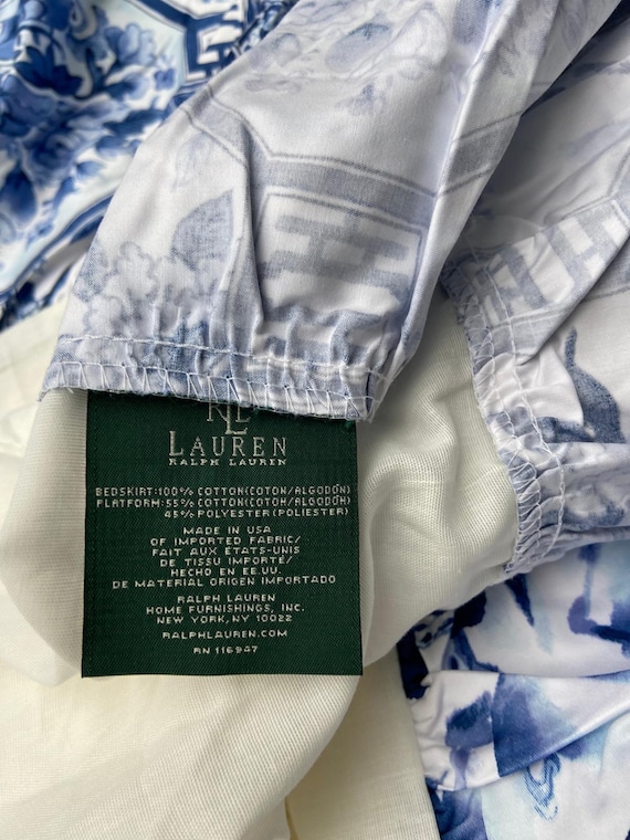Ralph Lauren Palm Harbor Blue Paisley Queen Bedskirt Dust Ruffle
