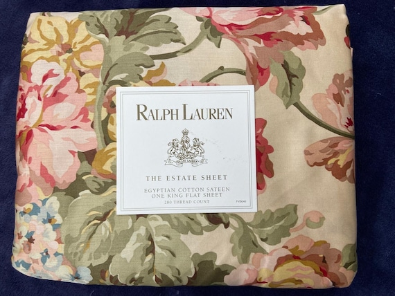 Ralph Lauren Sussex Gardens Sateen KING Sheet Set 300tc 4pc