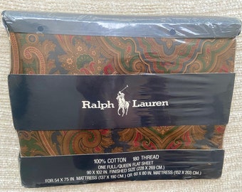 Ralph Lauren Brianna Paisley Elizabeth Queen Laken Vintage Zeldzaam