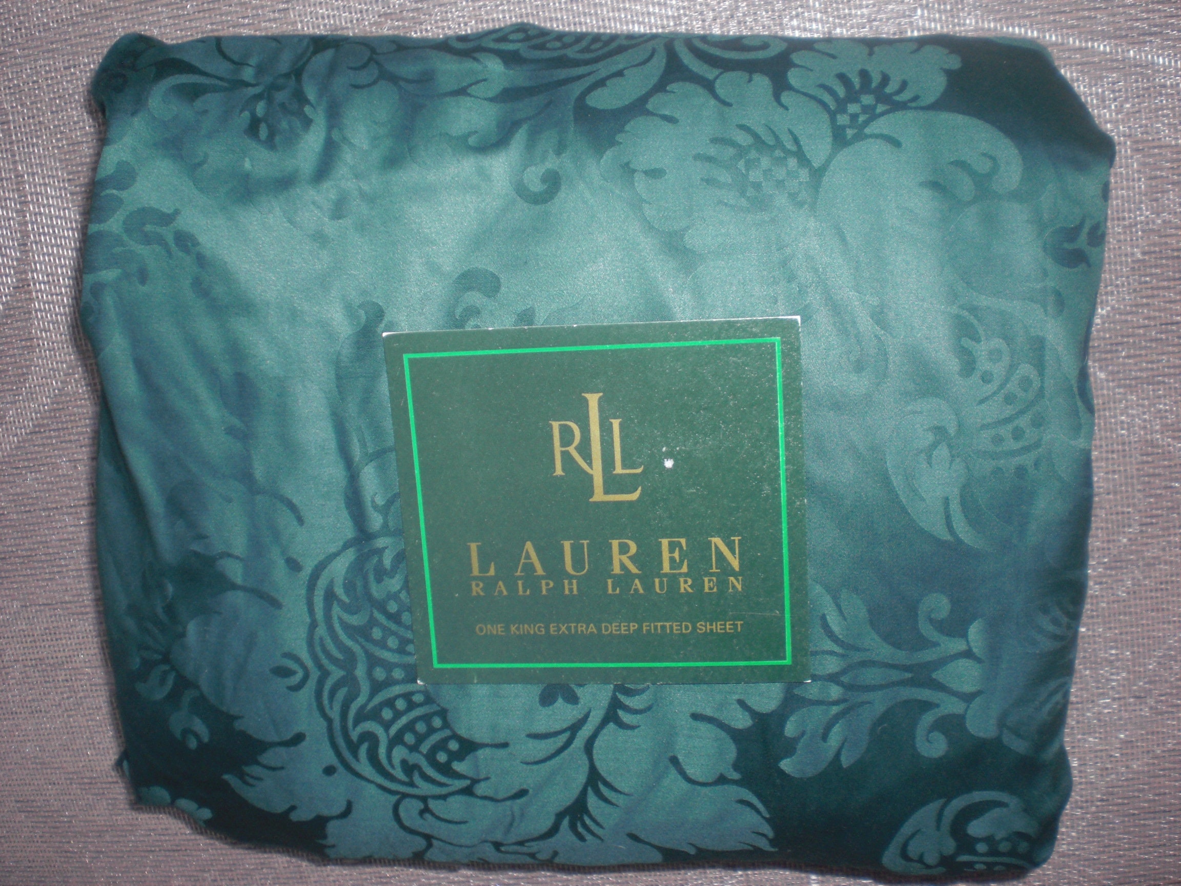 Ralph Lauren Greycliff Green Rutherford Jacquard 370tc Sateen KING