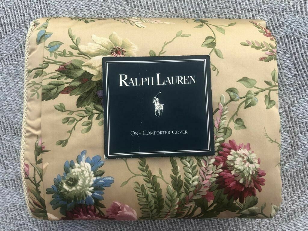 Ralph Lauren ADRIANA Floral QUEEN Duvet / Comforter Cover 450 TC