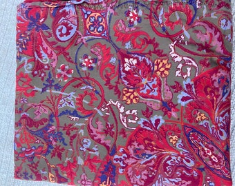 Ralph  Lauren  Galahad  Red  Paisley  KING  Fitted  Sheet  Sateen  Vintage  Rare!   Pre-owned