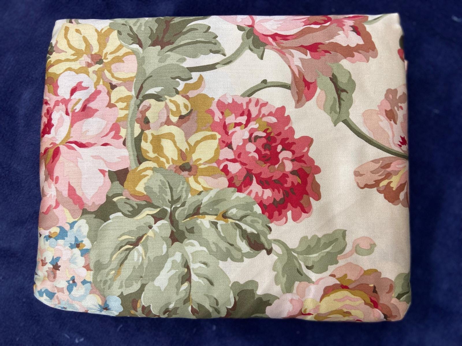 【ビンテージ】Ralph Lauren フルサイズ 花柄フィットシーツ Ralph Lauren Sussex Gardens Sateen KING Sheet Set 300tc 4pc