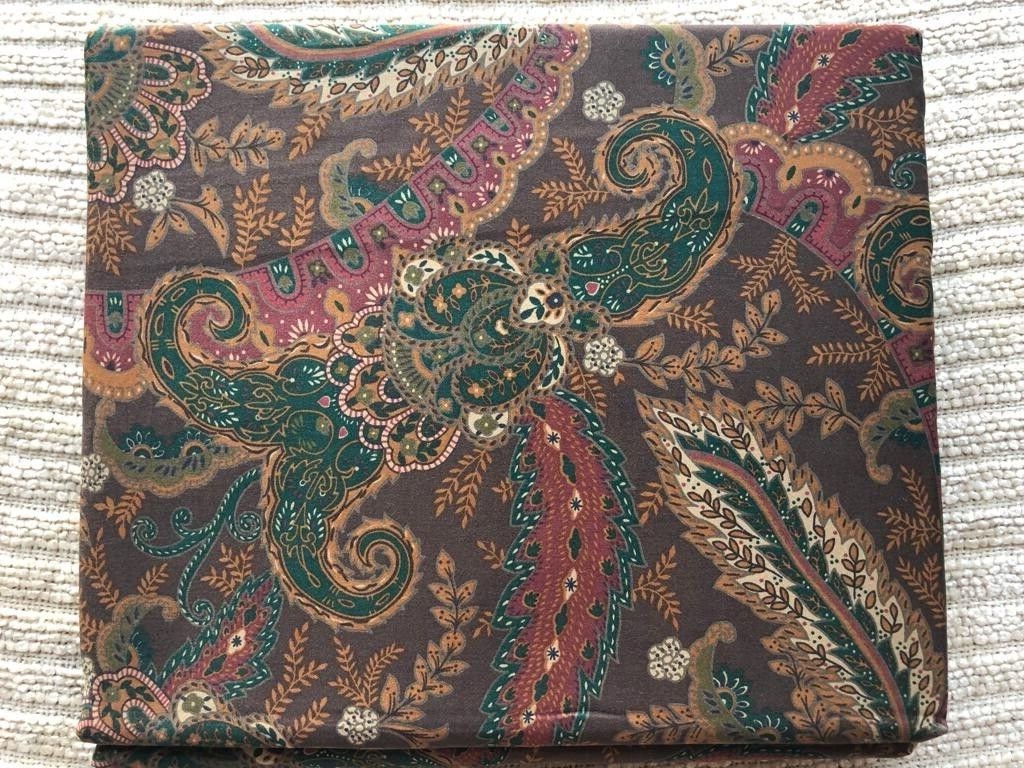 Ralph Lauren Rue Des Artistes King Deep Fitted Sheet Brown Paisley