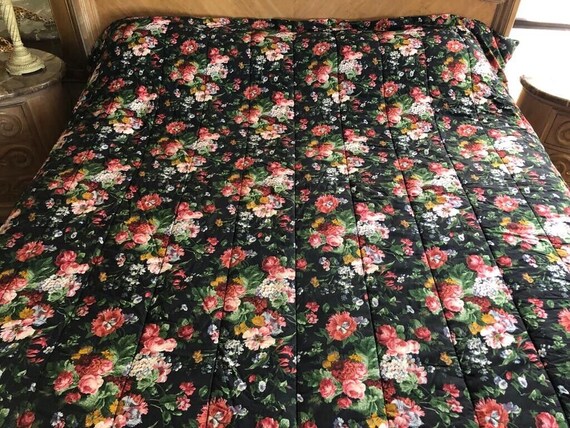 Ralph Lauren Cossette Black Isadora Full Queen Duvet Comforter