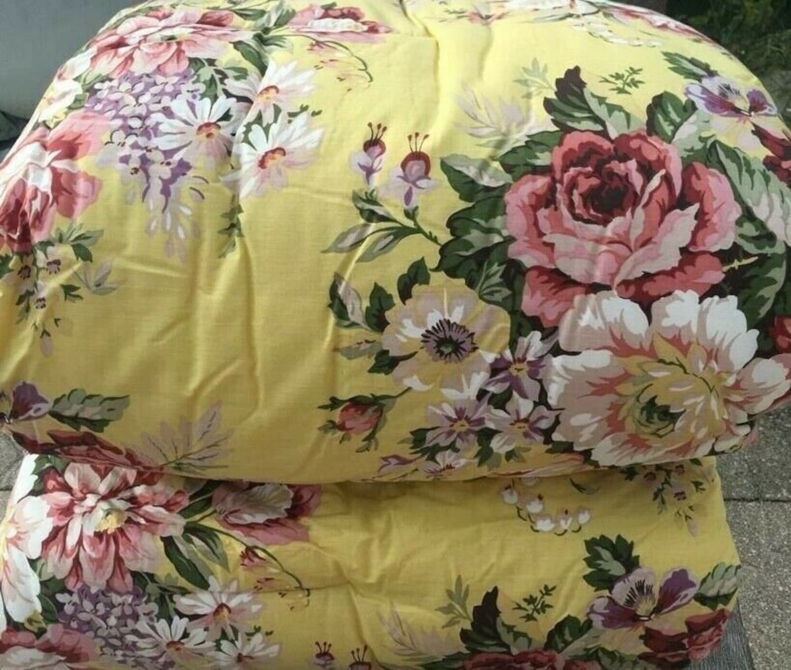 Ralph Lauren BROOKE Floral Yellow QUEEN COMFORTER Set 4pc New Etsy
