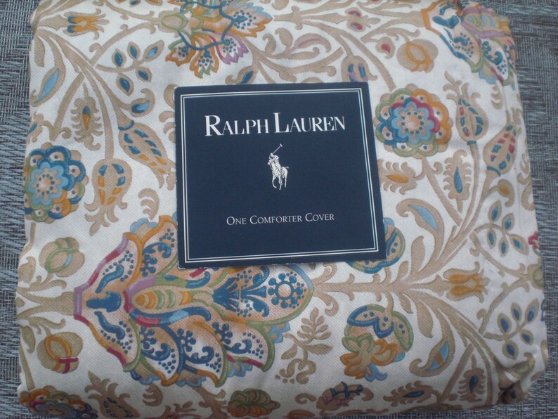 Ralph Lauren KING MARRAKESH PAISLEY King Duvet / Comforter Cover Beige