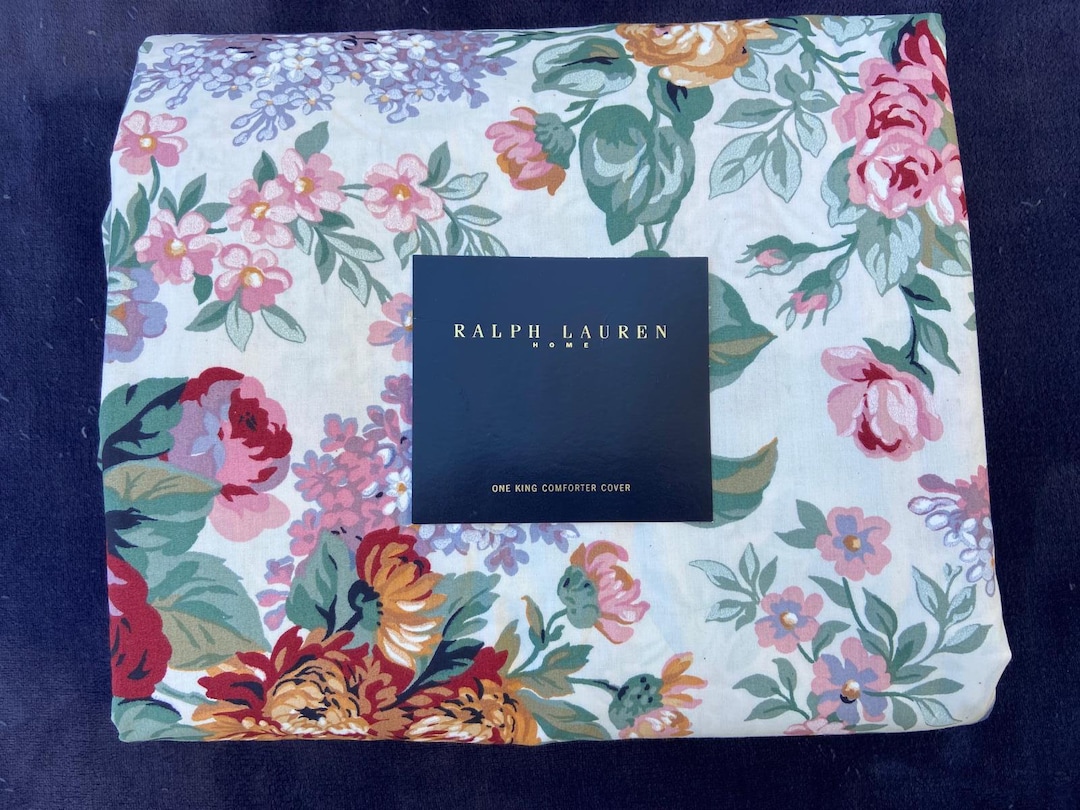Ralph Lauren Allison Floral KING Duvet / Comforter Cover Vintage