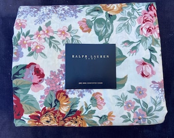 Ralph Lauren Allison Floral KING Duvet / Comforter Cover Vintage