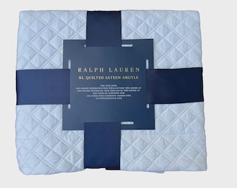 Ralph  Lauren  Quilted Sateen Argyle Parchment  King  Pillow  Shams  Set  2