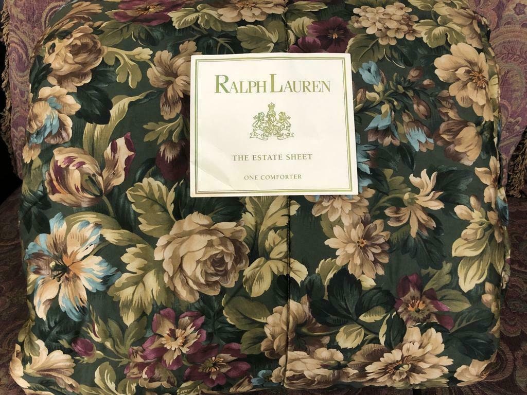 Ralph Lauren Edgefield Floral Green Full / Queen Comforter Vintage