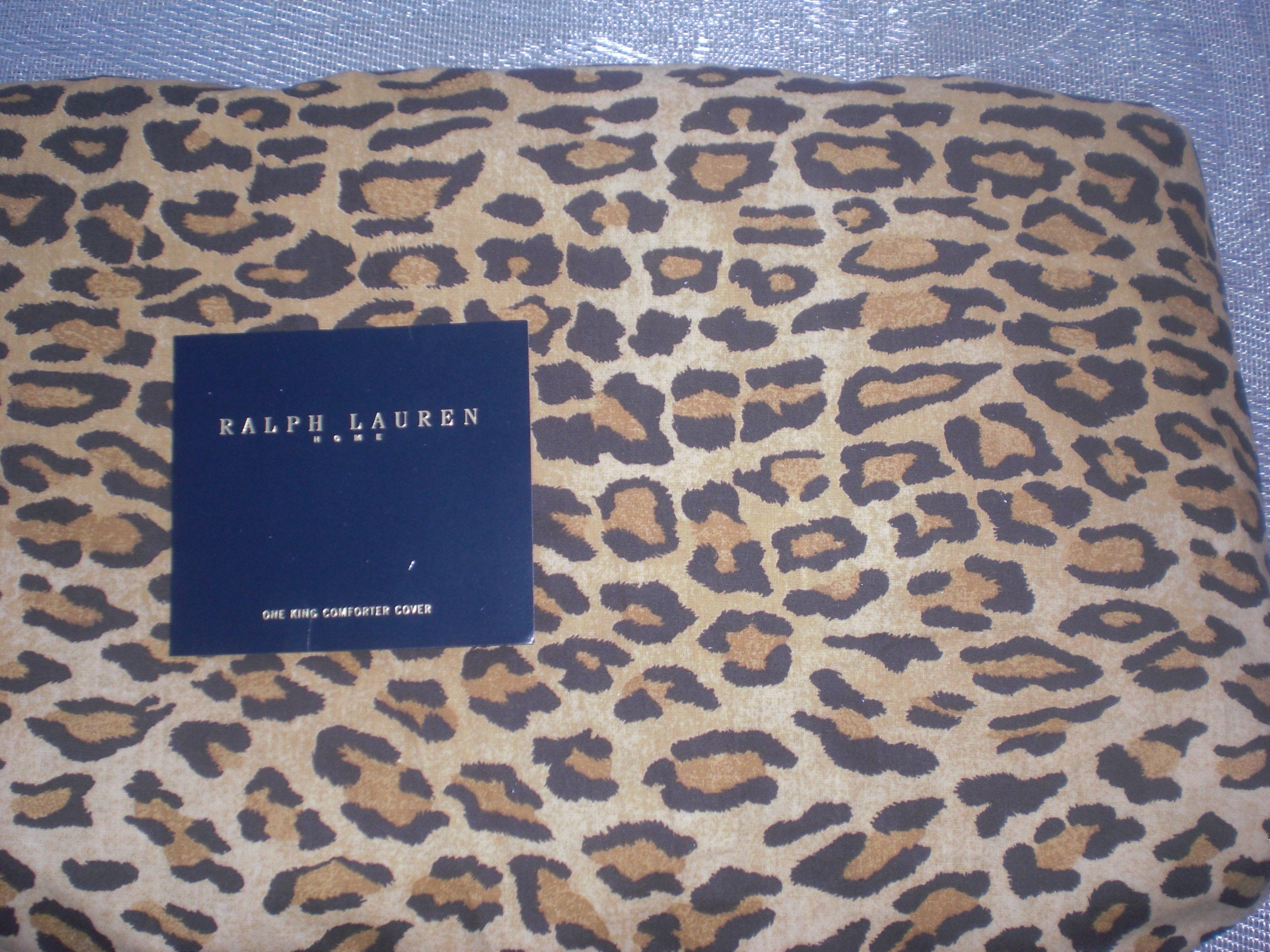 RALPH LAUREN Leopard Aragon King Duvet / Comforter Cover Vintage New
