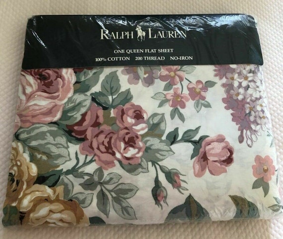 Ralph Lauren 花柄　ベットシーツ　ヴィンテージ　Allison Ralph Lauren Allison Floral Queen Sheet Set 4 Pieces Vintage Rare