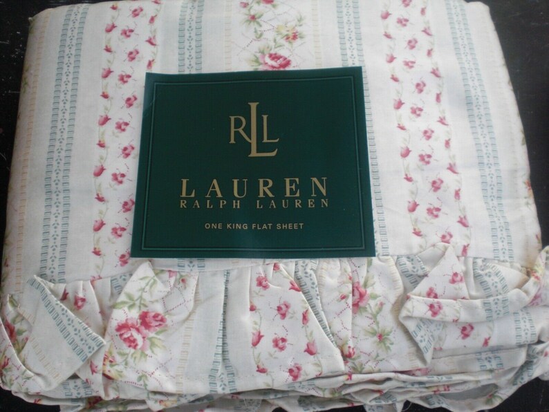 Ralph Lauren HIGHFIELDS Floral 370TC KING Flat SHEET Etsy