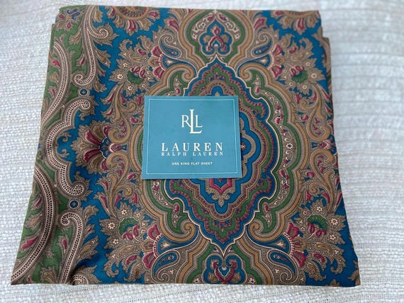 Ralph Lauren BRIANNA Paisley Brown King 4pc Sheet Set Vintage New