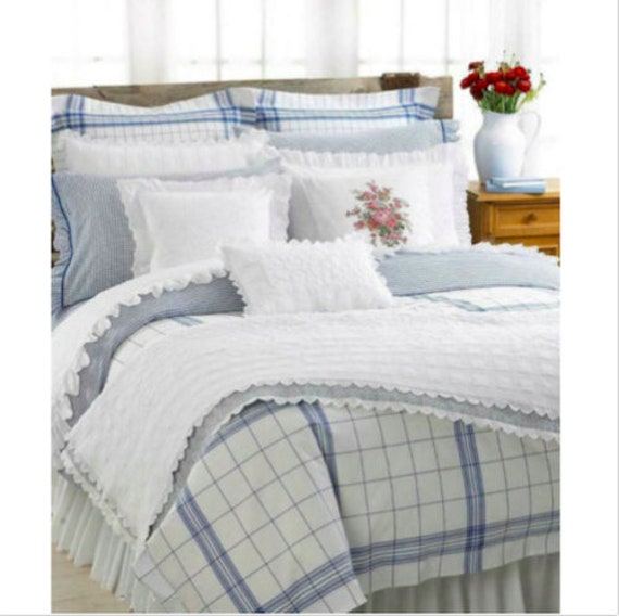 ラルフローレン ベッドスカート ダブルベッド 青小花柄 超レア シーツ