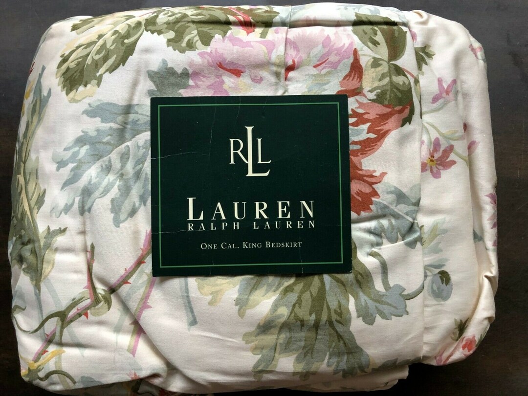 NEW Rare Ralph Lauren WENTWORTH Floral California King Bedskirt Dust