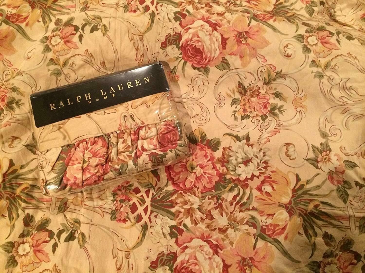 新品　ラルフローレン　　シーツ　サテン Ralph Lauren GUINEVERE フローラル クイーン シーツセット 4ピース