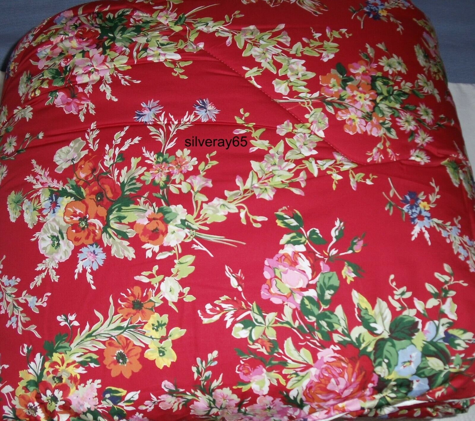 Ralph Lauren Belle Harbor Red Floral King Comforter 4 Pc Set Vintage