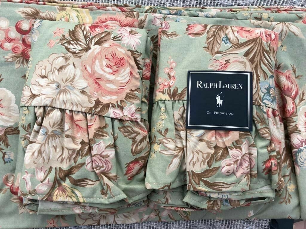 Ralph Lauren Charlotte Floral Green King Queen Duvet / Comforter