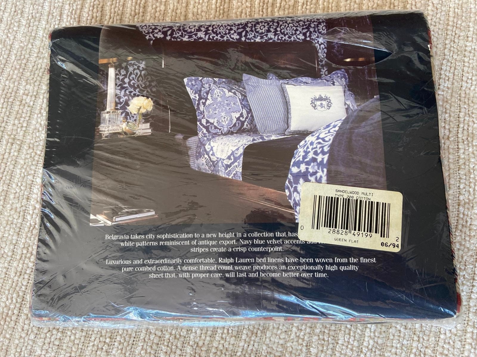 Ralph Lauren Oxfordshire Sandlewood QUEEN FLAT Sheet Orienta NEW