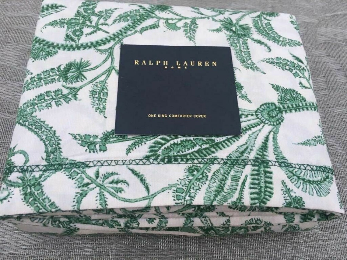 Ralph Lauren Charleston Preslie Green King Duvet / Comforter Cover New