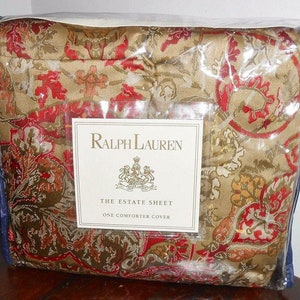 Ralph Lauren Randolph Red   paisley King  Duvet/Comforter Cover NEW GALAHAD RARE! 300 tc Sateen