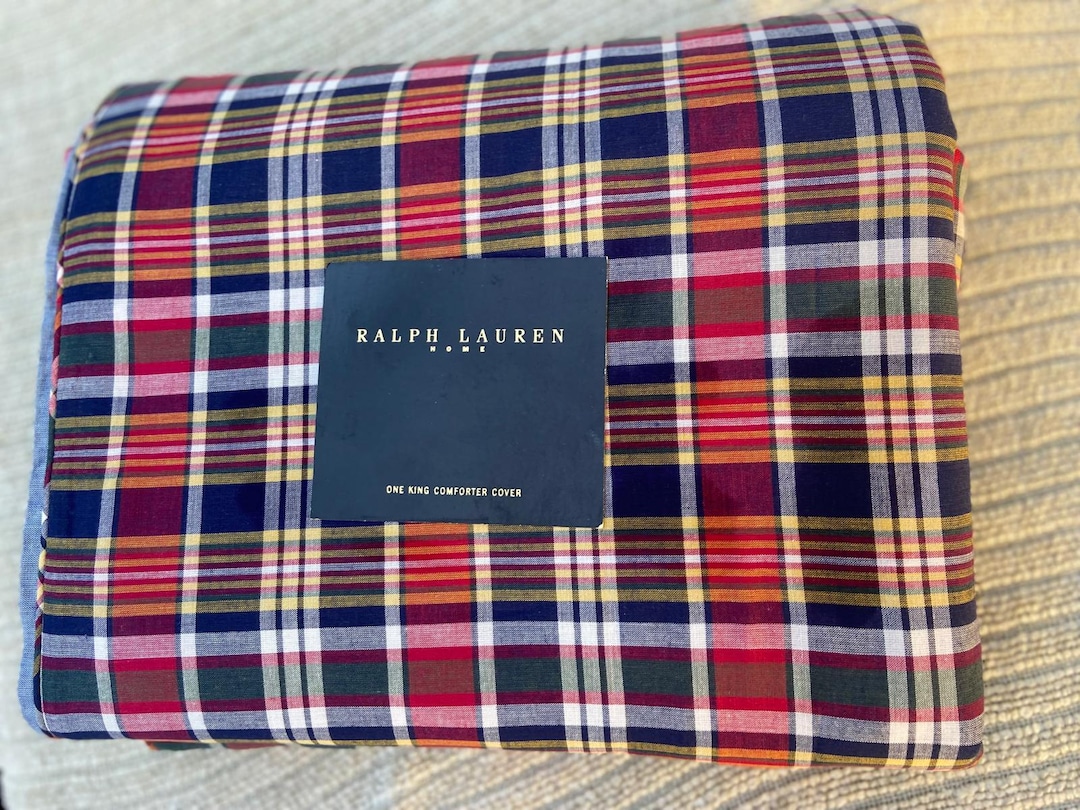 Ralph Lauren MADRAS Plaid Kennebunkport KING Duvet / Comforter