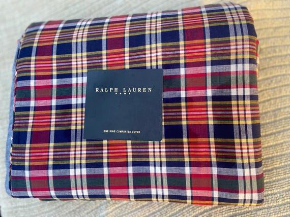 Ralph Lauren MADRAS Plaid Kennebunkport KING Duvet / Comforter
