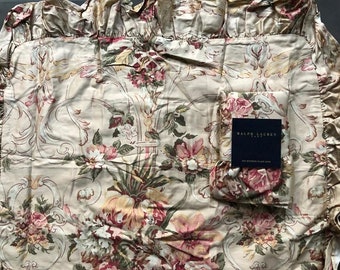 PAIR Ralph Lauren Standard  pillow shams - Guinevere  floral ruffle RARE New!
