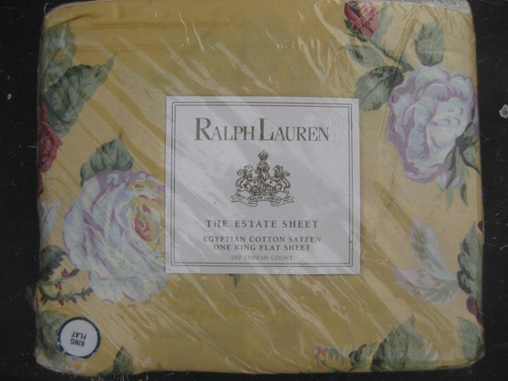 Ralph Lauren KATHLEEN Floral Sateen KING Sheet Set 300tc 4pc Rare
